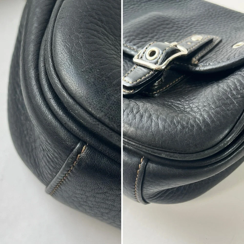 Coach Black Pebbled Leather Field Crossbody Bag 9609